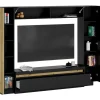 Tv-Wand Met Opbergruimte - Ledverlichting - Zwart En Naturel - Lionea-Vente-unique New
