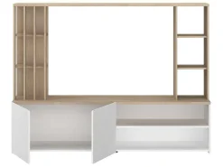Tv-Wand Met Opbergruimte - Naturel En Wit - Gorbella-Vente-unique New