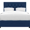 Tweepersoons Bed Met Laden En Opbergruimte - Blauw Fluweel - 160 X 200 Cm - Leopold-Vente-unique New