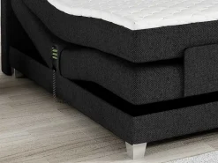 Tweepersoons Boxspring Met Elektrische Bedbodem + Matras En Dekmatras Castel Van - 2X80X200 Cm - Antraciet-Palacio Online