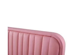 Tweepersoonsbed Gestoffeerd In Kunstleer 140X200Cm - In Hoogte Verstelbaar Hoofdbord - Met Lattenbodem - Roze (Zonder Matras)-ModernLuxe Best