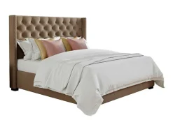 Tweepersoonsbed Massimo Gestoffeerd Met Capitons - 160 X 200 Cm - Beige - Stof-Vente-unique Discount