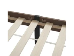 Tweepersoonsbed 160X200Cm - Met Kunstleer En Pvc Rotan Kussens - Met Houten Lattenbodem - Bruin-ModernLuxe Best