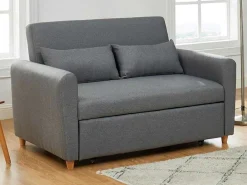 Tweezits Bedbank Van Stof Ayla - Grijs-Vente-unique Clearance