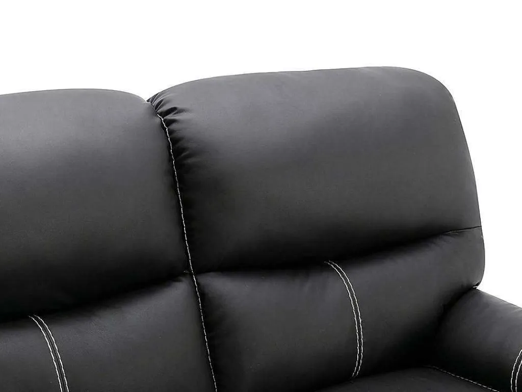 Tweezits Relaxbank Canby - Kunstleer - Zwart-Vente-unique Outlet