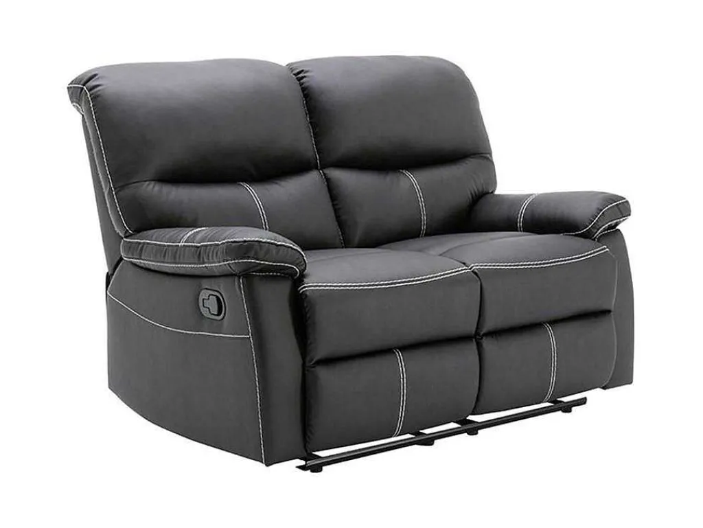 Tweezits Relaxbank Canby - Kunstleer - Zwart-Vente-unique Outlet