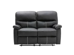 Tweezits Relaxbank Canby - Kunstleer - Zwart-Vente-unique Outlet