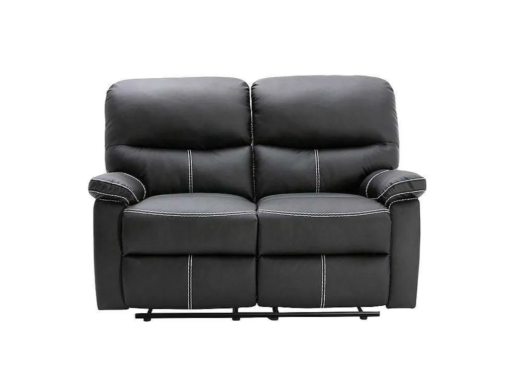 Tweezits Relaxbank Canby - Kunstleer - Zwart-Vente-unique Outlet