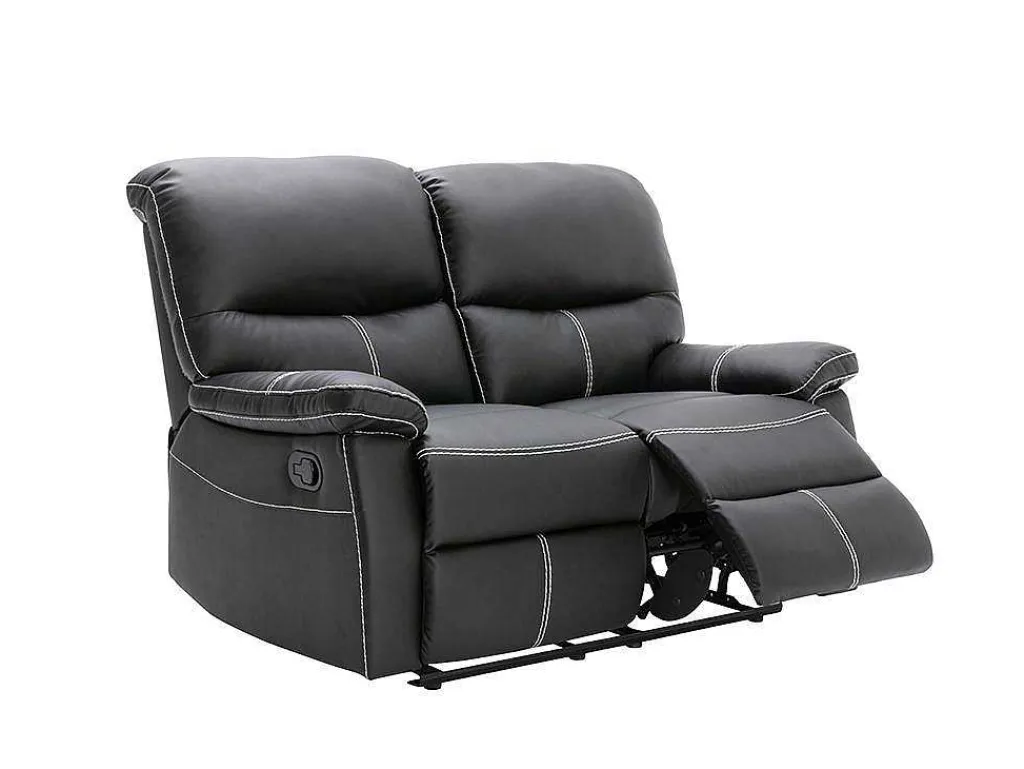 Tweezits Relaxbank Canby - Kunstleer - Zwart-Vente-unique Outlet
