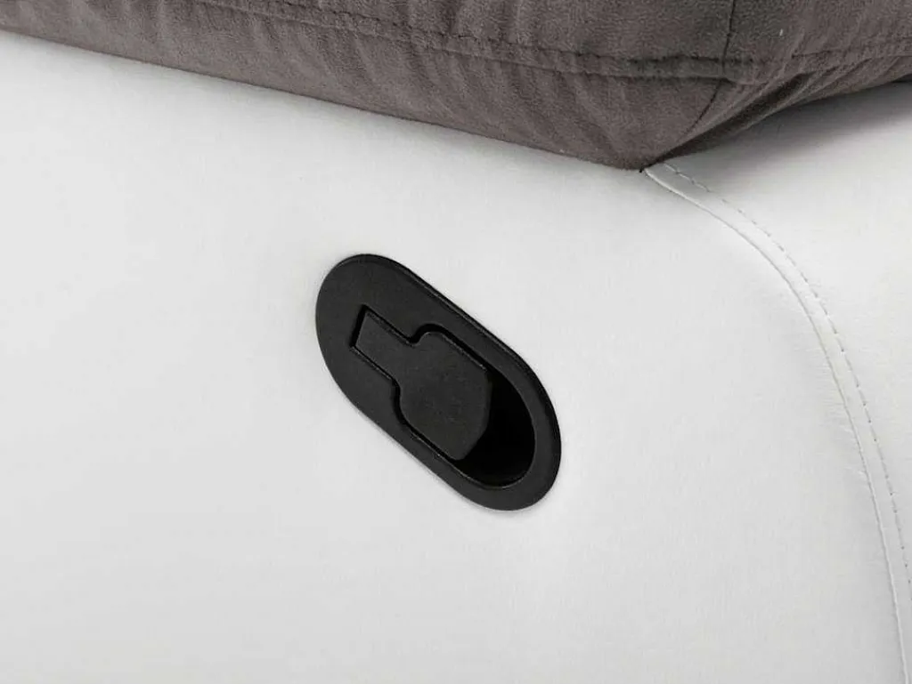 Tweezits Relaxbank Van Microvezel En Kunstleer Tolzano - Grijs En Wit-Vente-unique Online