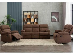 Tweezits Relaxbank Van Stof Tolzano - Donkerbruin-Vente-unique New