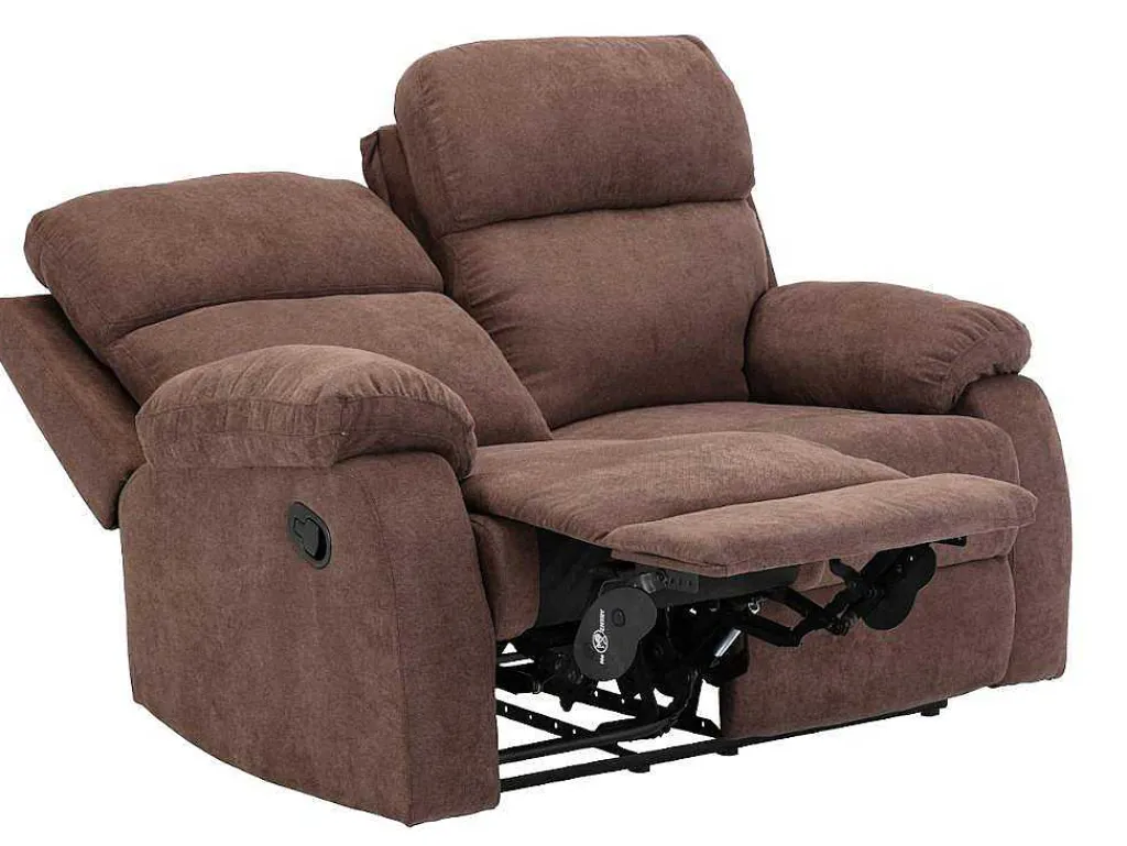 Tweezits Relaxbank Van Stof Tolzano - Donkerbruin-Vente-unique New