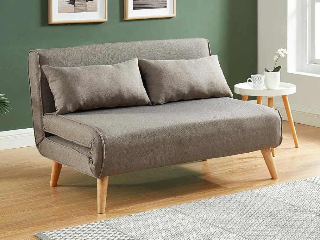 Tweezits Slaapbank Posio Van Stof - Taupe-Vente-unique Online