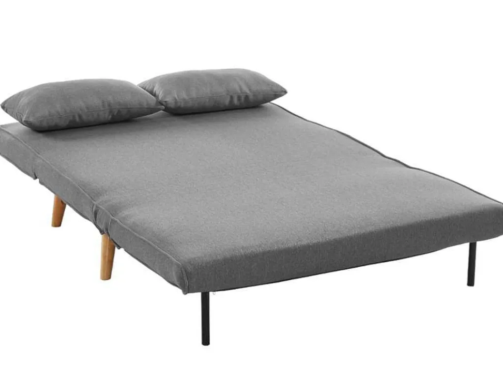 Tweezits Slaapbank Posio Van Stof - Grijs-Vente-unique