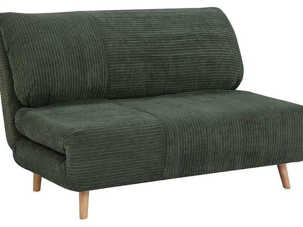 Tweezits Slaapbank Van Fluweel Ribstof Palula - Donkergroen-Vente-unique Best
