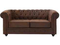 Tweezitsbank Chesterfield Van Microvezel Met Vintage Look-Vente-unique Outlet