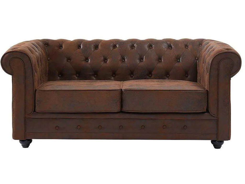 Tweezitsbank Chesterfield Van Microvezel Met Vintage Look-Vente-unique Outlet