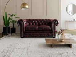 Tweezitsbank Chesterfield Brenton 100% Buffelleer - Cherry-LINEA SOFA Best