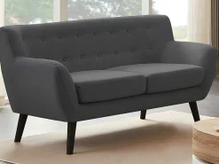 Tweezitsbank Van Antraciete Stof Serti-Vente-unique Clearance