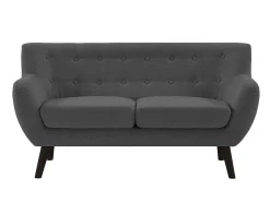 Tweezitsbank Van Antraciete Stof Serti-Vente-unique Clearance