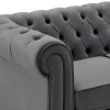 Tweezitsbank Van Antracietkleurig Velours Chesterfield-Vente-unique New