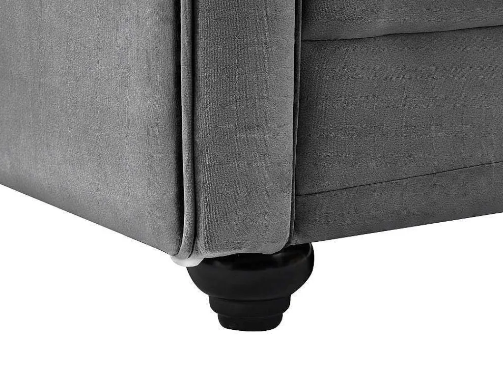 Tweezitsbank Van Antracietkleurig Velours Chesterfield-Vente-unique New