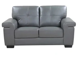 Tweezitsbank Van Leer Hazel - Grijs-Vente-unique Sale