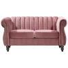 Tweezits-Chesterfield-Bank Van Oudroze Velours Trumbo-Vente-unique Outlet