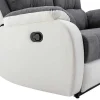 Tweezits-Relaxbank Van Microvezel En Grijs En Wit Kunstleer Brody-Vente-unique Outlet