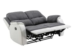 Tweezits-Relaxbank Van Microvezel En Grijs En Wit Kunstleer Brody-Vente-unique Outlet