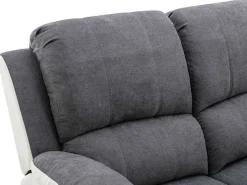 Tweezits-Relaxbank Van Microvezel En Grijs En Wit Kunstleer Brody-Vente-unique Outlet
