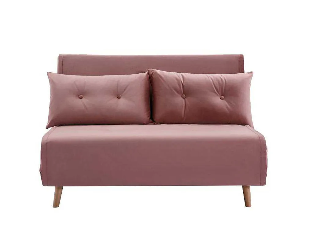 Tweezitsslaapbank Van Poederroze Velours Uribia-Vente-unique