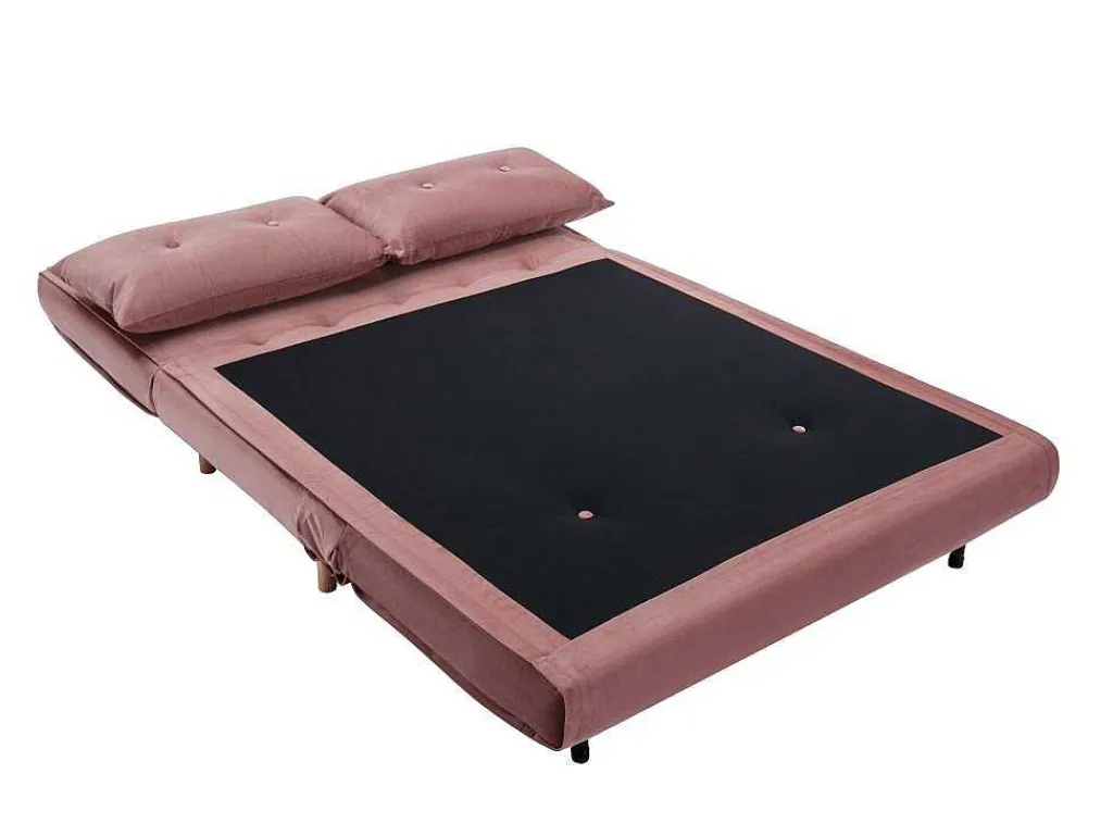 Tweezitsslaapbank Van Poederroze Velours Uribia-Vente-unique