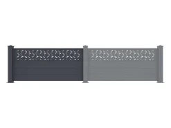 Uitbreiding Voor Het Hek H89 X L178,3 Cm In Donkergrijs Aluminium Met Motieven - Bazio-EXPERTLAND Online