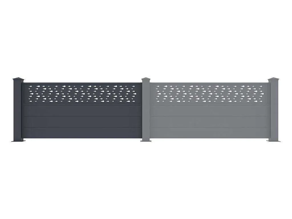 Uitbreiding Voor Het Hek H89 X L178,3 Cm In Donkergrijs Aluminium Met Motieven - Bazio-EXPERTLAND Online