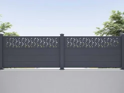 Uitbreiding Voor Het Hek H89 X L178,3 Cm In Donkergrijs Aluminium Met Motieven - Bazio-EXPERTLAND Online