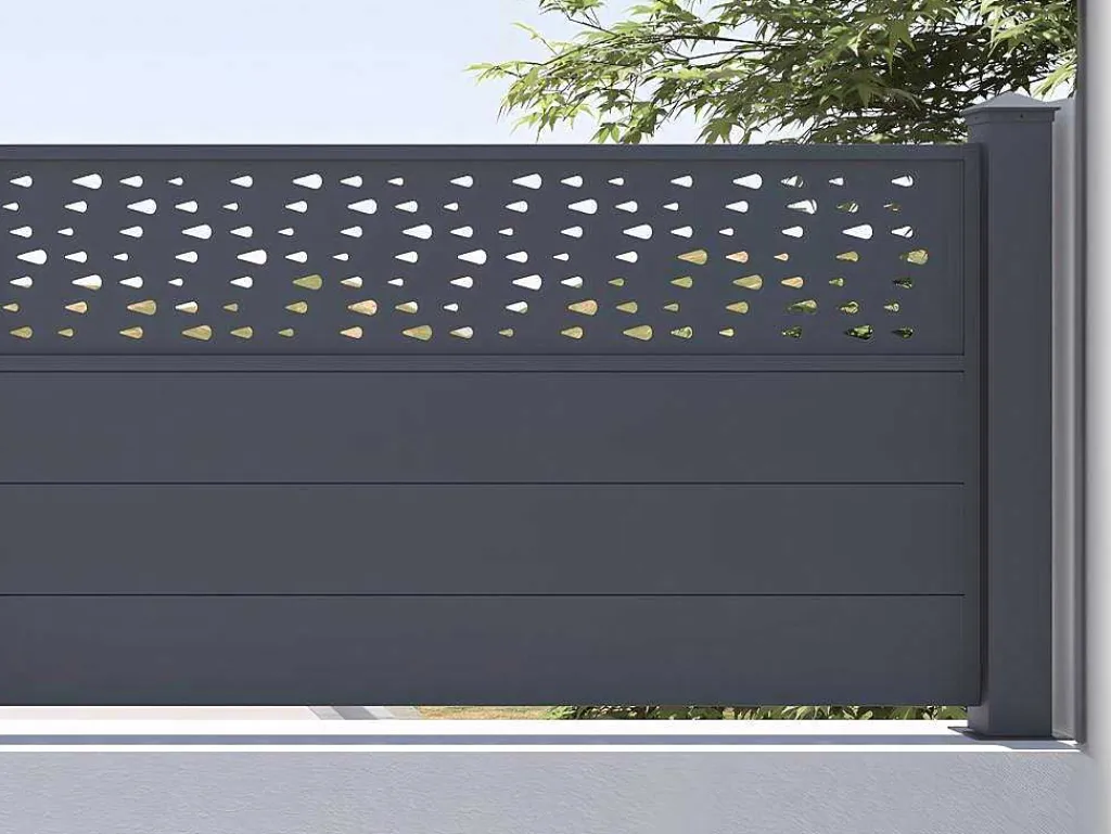 Uitbreiding Voor Het Hek H89 X L178,3 Cm In Donkergrijs Aluminium Met Motieven - Bazio-EXPERTLAND Online