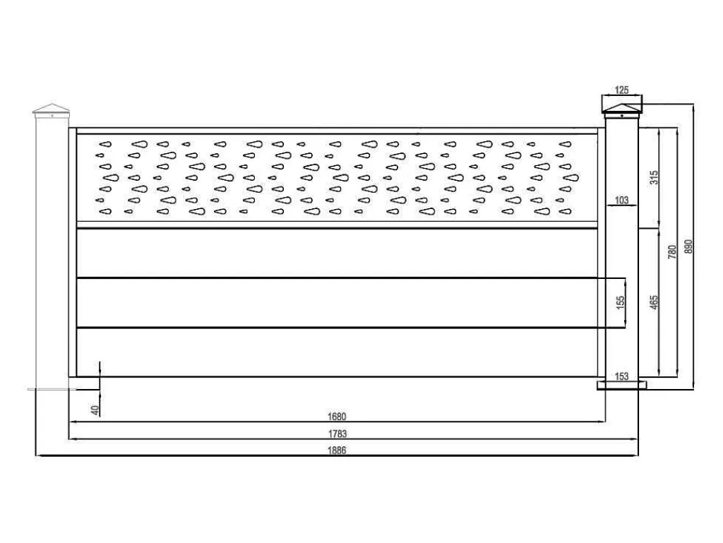 Uitbreiding Voor Het Hek H89 X L178,3 Cm In Donkergrijs Aluminium Met Motieven - Bazio-EXPERTLAND Online