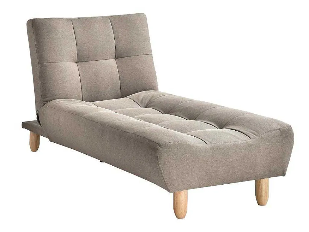 Uitklapbare Chaise Longue Van Taupegrijze Stof Esteban-Vente-unique Best