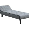 Uitklapbare Chaise Longue Bayou Van Stof - Grijs En Zwarte Paspel-Vente-unique