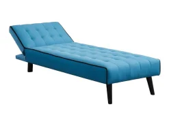 Uitklapbare Chaise Longue Bayou Van Stof - Blauw En Zwarte Paspel-Vente-unique Online
