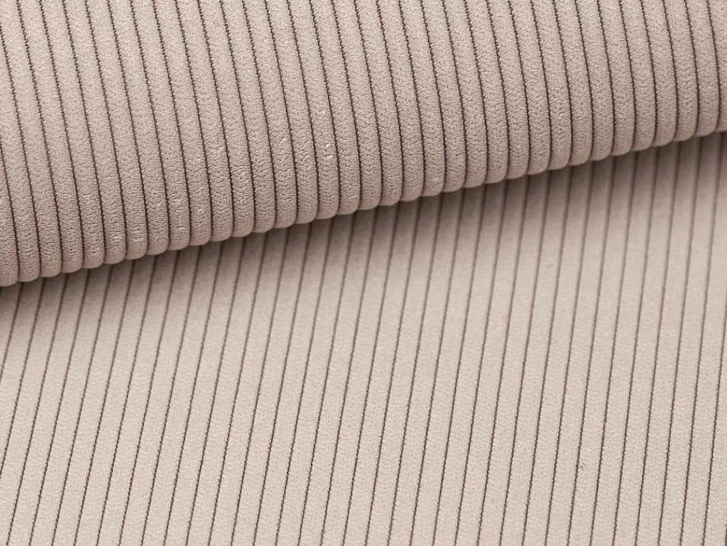 Uitklapbare Driezitsbank Van Beige Ribfluweel Teodora Van Pascal Morabito-Vente-unique Sale