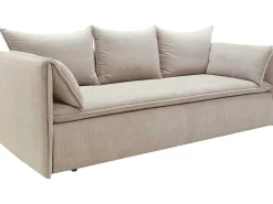 Uitklapbare Driezitsbank Van Beige Ribfluweel Teodora Van Pascal Morabito-Vente-unique Sale