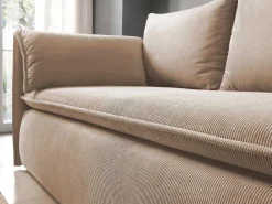 Uitklapbare Driezitsbank Van Beige Ribfluweel Teodora Van Pascal Morabito-Vente-unique Sale