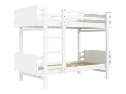 Uitneembaar Stapelbed 2 X 90 X 190 Cm Met Ladder - Massief Hout - Wit-Vente-unique Outlet
