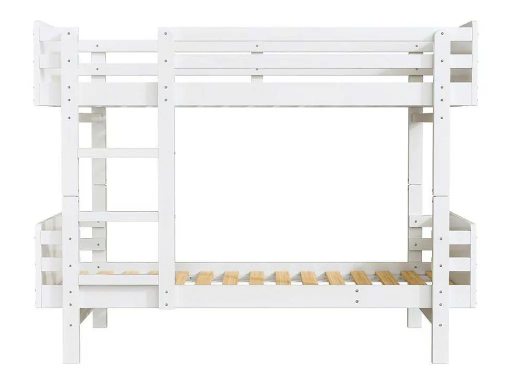 Uitneembaar Stapelbed 2 X 90 X 190 Cm Met Ladder - Massief Hout - Wit-Vente-unique Outlet