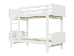 Uitneembaar Stapelbed 2 X 90 X 190 Cm Met Ladder - Massief Hout - Wit-Vente-unique Outlet