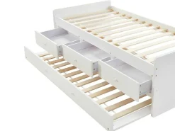 Uitschuifbaar Bed Titouan Met 3 Lades - 90X190Cm - Mdg En Dennenhout - Wi-Vente-unique Clearance