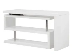 Uitschuifbaar Bureau Nicephore Ii - Wit Gelakt Mdf - Draaiend Blad 360°-Vente-unique Hot
