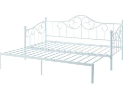 Uitschuifbare Bedbank Sebille - Metaal - 2 X 90 X 200 Cm Of 180 X 200 Cm - Wit - Optie Matras-Vente-unique